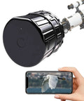 Close-up of Wireless Electronic Eyepiece For Telescopes, 30m WiFi Range, 1080P FHD Real Time Recording, with bird image on smartphone