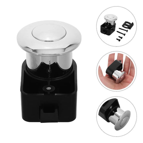 Push To Open RV Screen Lock Zinc Alloy Door And Drawer Latch shown with installation components and handheld illustration