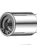 Close-up of a chrome-finished socket from the Four Piece Metric Stud Remover And Installer Kit For Six To Twelve Millimeter With Three Eighths Inch Drive For Six And Eight Millimeter And One Half Inch Drive For Ten And Twelve Millimeter Pro Grade Heavy Duty Stud Extraction And Installation In Tight spaces.
