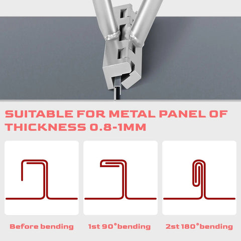 Two-In-One Hand Seamer For Standing Seam Roofing And Siding bending metal panel thickness 0.8-1mm illustration