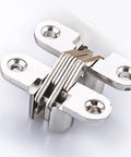 Hidden Concealed Cross Door Hinge 8x42mm With Screw For Wood Or Metal Doors And Cabinets Folding Doors Windows 180 Degree Swing Silver DIY Furniture Hardware