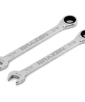 9/16 Inch Ratcheting Wrench Two Pack With 72 Tooth Mechanism, polished 6140 steel, dual sided laser etched size