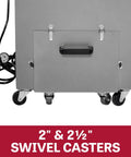 Heavy Duty Portable Metalworking Dust Collector Crushing Sawdust Clutter At 957 CFM with swivel casters and access door.