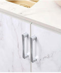 Two Pack Silver Cabinet Knobs 128mm Zinc Alloy Furniture Hardware For Cupboards Doors Wardrobes And Shoe Cabinets Smooth Edges With Matching Screws For Easy Installation