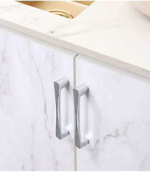 Two Pack Silver Cabinet Knobs 128mm Zinc Alloy Furniture Hardware For Cupboards Doors Wardrobes And Shoe Cabinets Smooth Edges With Matching Screws For Easy Installation