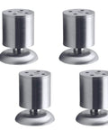 Heavy Duty Adjustable Stainless Steel Furniture Legs Rock Solid Round Metal Table Support Feet With Screws Hella Sturdy For Couches Desks And Cabinets 4 Pack displayed from the front.