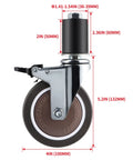 Rock Solid 4 Inch Expanding Stem Casters delivering ghost quiet tpe roll with lock brakes for heavy-duty use.