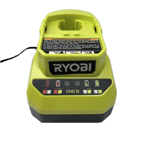Front view of 18V Corded Battery Charger For PCG002 Style Batteries With Indicator Lights And Maintenance Mode, yellow color.