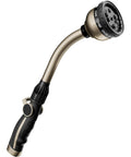 Heavy Duty Metal Watering Wand With 15 Inch Hose Nozzle Sprayer And 10 Spray Patterns, Thumb Flow Control, Built To Last Zinc Alloy Build