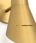 Close-up of antique metal finish on cordless battery powered wall sconces set of 2 with remote control, no wiring needed.