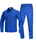 Rugged As Nails Jobsite Ready Royal Blue Work Uniforms 9 Pack Long Sleeve Shirts And Pants For Construction Crews Factory Teams Heavy Duty Breathable Fabric Fit, blue shirt and pants set