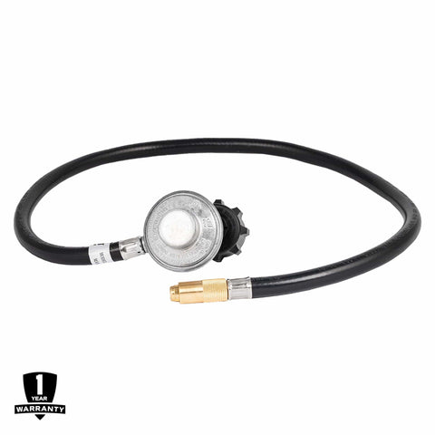 3 Foot Propane Adapter Hose With Regulator For 20 Lb Tank, Perfect For Tabletop Griddles And Gas Grills, coiled view