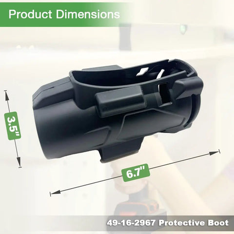 Protective Boot Cover Fits M18 FUEL 1/2 Inch High Torque Impact Wrench 2967-20 OneKey Version Friction Ring Compatible Easy Install Keeps Dust And Dirt Out And Extends Tool Life, black 6.7x3.5 in