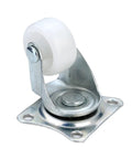Caster Wheels, Furniture Casters 20Pcs Universal Swivel Wheel Double Roller in close-up view with metal base and white wheel.