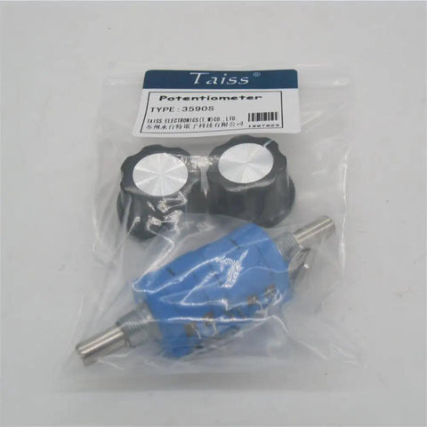 Two Pack 3590S Rotary Potentiometer 10K Ohm Multi Turn Wirewound Precision Potentiometer With A03 Knobs For Electronics DIY Projects And Audio Gear Smooth Adjustment Durable Build Ideal For Prototyping And Calibration, packaged