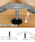 Heavy Duty Adjustable Corner Leveling Feet 4 Pack With Tough Nylon Pads And Precision M10 Bolts For Rock Solid Setup on cabinets.