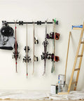 Heavy Duty Garage Ski Storage Rack Wall Mount Holds Up To 10 Pairs Of Skis And Snowboards, 200 Lb Capacity, organized gear