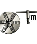 6-jaw lathe chuck, 125mm, self-centering, with T-handle and mounting screws
