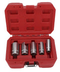 Top Notch Elbow Connector Socket Set For Car Repair That Slips In Where Regular Tools Can Not Go With 5 Sockets From 12mm To 22mm Drive Fitting Kit in red case