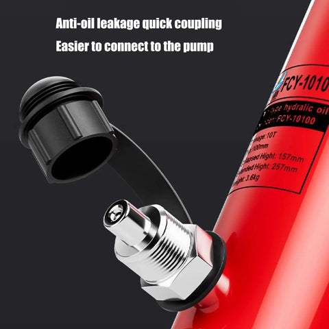 Heavy Duty Hydraulic Jack Kit With Manual Pump And Auto Retraction 10 Ton Lift Capacity 2 Inch Stroke garage-ready quick coupling
