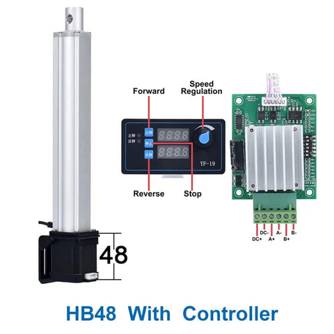 Epic Precision 42 Series Stepper Motor Linear Electric Actuator With Smooth Speed Regulation 24V DC for Industrial Automation and Pro Level Motion Control Projects Gone Badass with HB48 Controller.