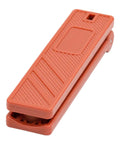 Furnace Interlock Switch Clip For HVAC Controls in orange pro grade nylon with rare earth magnets, handy two way setup, front view