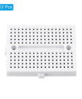 White ABS 12 Pack Mini Solderless Breadboards With 170 Tie Points Self Adhesive for DIY Projects