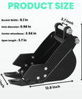 Mini Excavator Attachment With Two Pins, High Manganese Steel Tooth Bucket For Under Two Ton Machines, size dimensions included