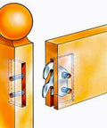 Heavy Duty Size Ten Bed Rail Hook Plates Hella Tough 13 Gauge Steel Connectors attached to wooden bed frame for stability.