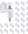 24 Pack Nylon Window Screen Clips with Screws for 3/8 Inch Frames, white nylon clips with stainless screws for secure installation.