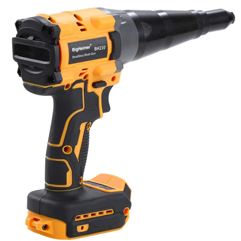 No Fuss Brushless Rivet Gun Pulling 12000 Newtons Of Rock Solid Grip With Quick Auto Reverse Toggle Ships Loaded With Three Mandrel Sizes Built For Swift One Hand Operation On Any Job Site Hustle Tool Only, cordless tool with ergonomic grip and battery.