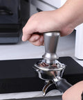Top-Tier Coffee Tamping Station With Built-In Espresso Knock Box And Portafilter Holder Keeps Your Bar Setup Crisp Fits 58mm Portafilters, hand tamping coffee