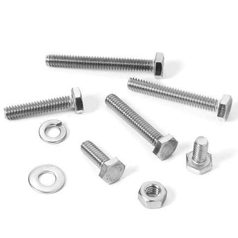 Pro Grade Stainless Steel 1/4-20 Bolt Kit With Nuts, Flat Washers, Lock Washers, And Fully Threaded Bolts From 1/2 Inch To 2 Inches