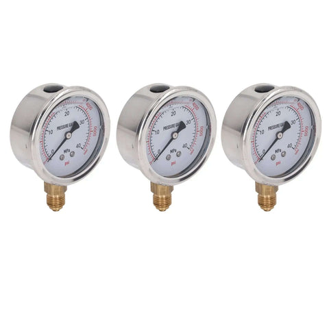 Top Rated High Pressure Tester Kit With Easy Install Flexible Tube And 8 Couplings For Excavators Pump Testing Up To 60MPa Gauge Accuracy, three pressure gauges