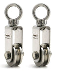 2 Pack U Type Swivel Pulleys 304 Stainless Steel With Duplex Bearings Detachable 360 Degree Rotation Heavy Duty Traction Wheel For Rope Rigging And Towing, M6