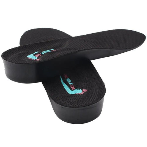 1 Inch Height Lift Insoles For Shoes Discreet PU Cushioned Insole Inserts, black pair angled view