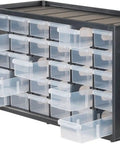 30 Drawer Plastic Storage Organizer With Stackable Modular System For Workshop Garage Craft Room And Home Office Use Transparent Drawers For Easy Visibility Of Small Parts Built Tough From Durable Plastic