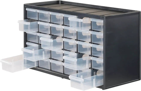 30 Drawer Plastic Storage Organizer With Stackable Modular System For Workshop Garage Craft Room And Home Office Use Transparent Drawers For Easy Visibility Of Small Parts Built Tough From Durable Plastic