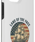 Patriotic Sailboat iPhone 14 Case With Red White And Blue Pride For Independence Day Fourth Of July Gear Born Free Since 1776 Theme