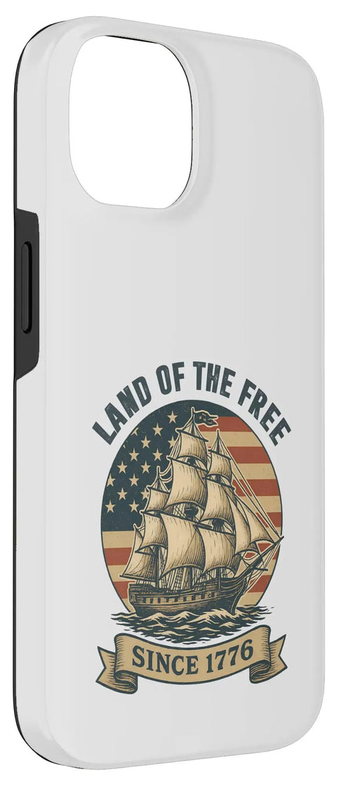 Patriotic Sailboat iPhone 14 Case With Red White And Blue Pride For Independence Day Fourth Of July Gear Born Free Since 1776 Theme