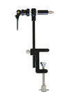 Heavy Duty Rotary Fly Tying Vise With Sturdy Bench Clamp And Smooth Adjustable Tension Built Tough For Daily Workshop Grind showing black steel frame.