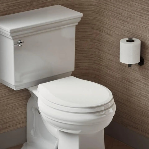 Cachet Round Toilet Seat With Quiet Close Lid, Grip Tight Bumpers, Release Hinges, Quick Attach Hardware, White, No Slam Comfort