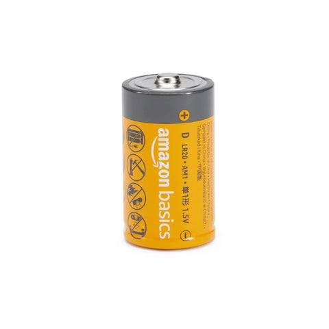 Top Shelf D Cell Batteries 12 Pack Alkaline Power Cells One Point Five Volt, single D alkaline battery for flashlights and toys.