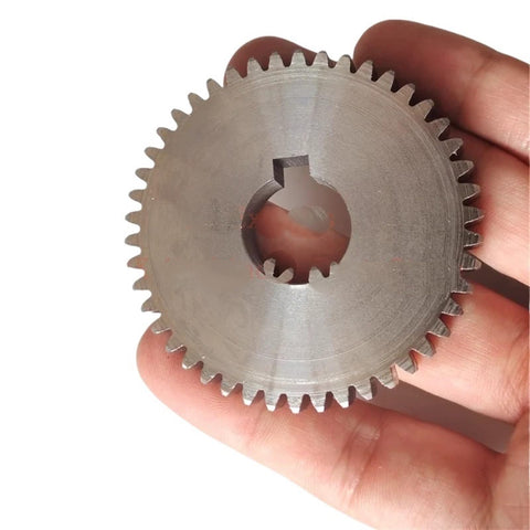 High Precision Motor Spur Gear 45 Steel External Gear 1.25 Mod 46 Teeth With Keyway 18mm in a hand