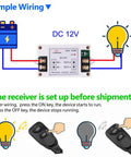 Wiring diagram for Beefy 12V 40A Relay With 1 Channel 433MHz Wireless Remote Control Latching Function Easy Install