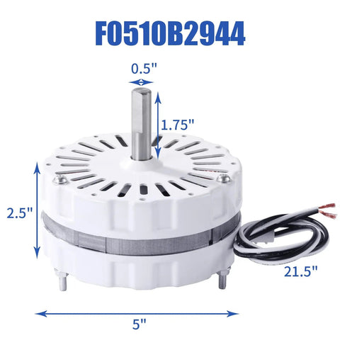 White Attic Fan Replacement Motor Kit For Lomanco 2000 Series Attic Vent Fans Includes F0510B2944 Power Unit with measurements