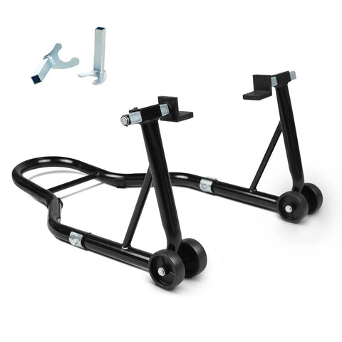 850 Lb Motorcycle Paddock Stand For Sport Bikes Rear Wheel Lift Swingarm Black Heavy Duty Steel Stable Oil Dirt Resistant