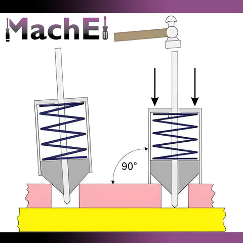 Steel Universal Punch Set Pro Grade Hardened Alloy Punch Pins And Mild Steel Body diagram showing punch angle for accurate marking.