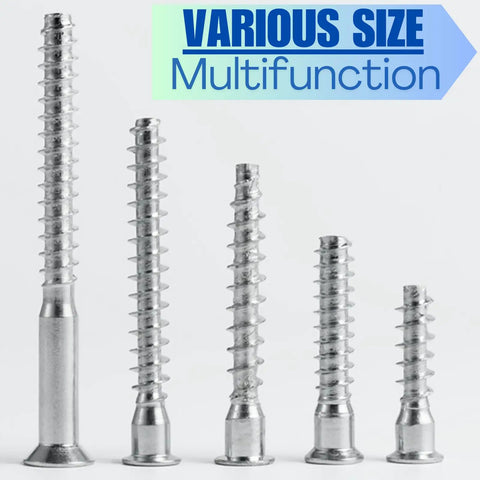 Various sizes of Heavy Duty M7 X 50mm Hex Socket Countersunk Self-Tapping Furniture Screws, Carbon Steel, Zinc Plated, 50 Pack for DIYers.