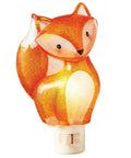 Totally Cute Orange Fox Acrylic Plug In Wall Night Light With Glitter Accents, Woodland Themed Decor, 3.5 x 6 Inch Decorative Nightlight